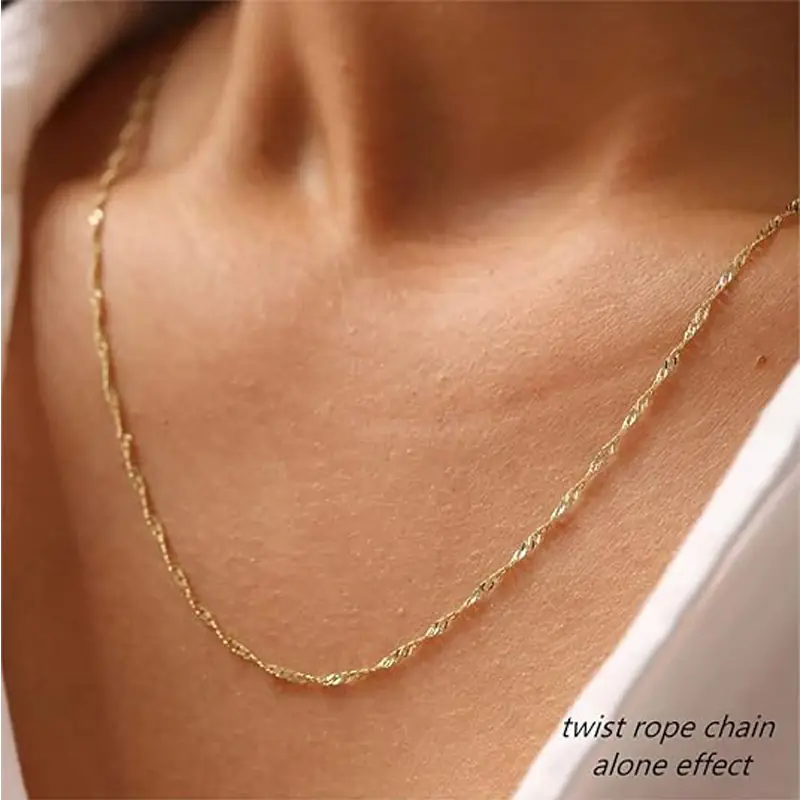 Dainty Diamond Solitaire Pendant Necklaces For Women, 14K Gold Plated Single Round Cubic Zirconia Square Simulated Diamond Choker Necklace Jewelry Gifts - Image 5