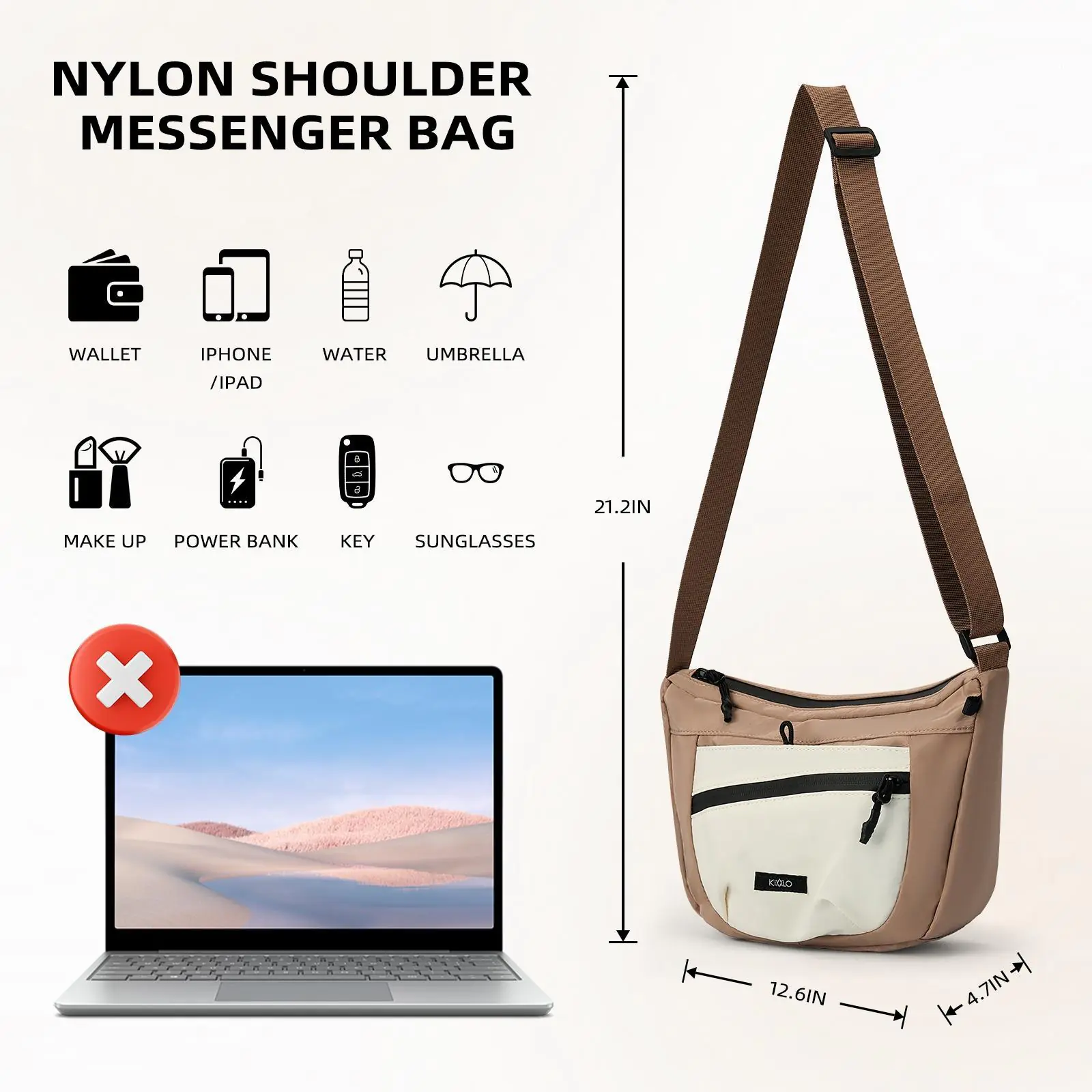 Women's Solid Color Crossbody Bag Fashionable Large Capacity Shoulder Bag For Work School Casual Trendy Versatile High-quality Daily Commuting Bag - Image 5
