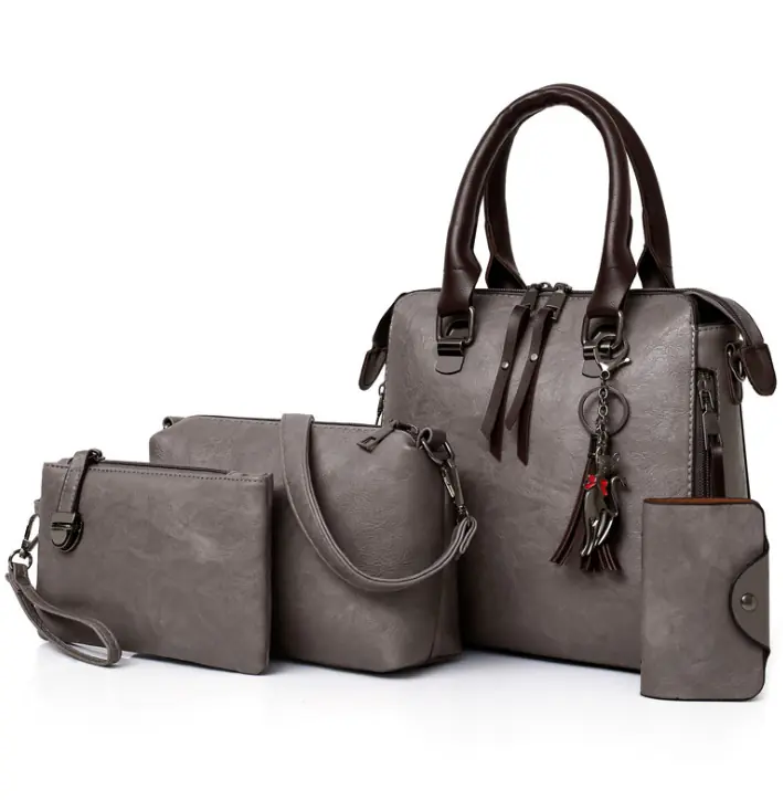 Multi-piece set New wave fashion handbag bag retro simple child bag shoulder bag Messenger bag - Image 7