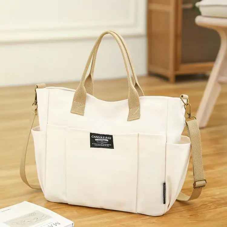 Large Capacity Shoulder Canvas Bag, Commuting Hand Bag - Image 3