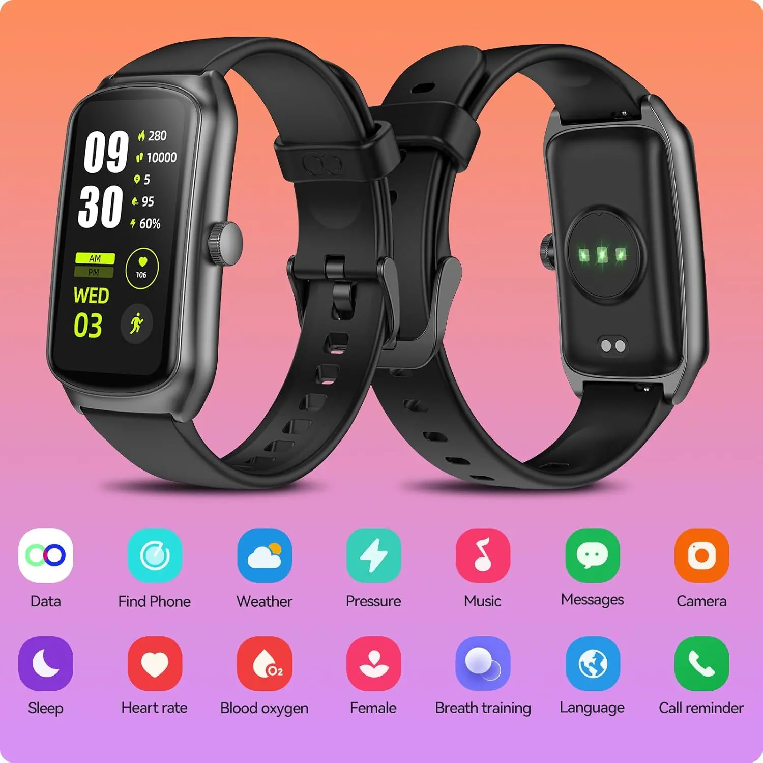 AMOLED Unisex Fitness Tracking Smartwatch With Heart Rate, Blood Oxygen And Sleep Monitoring, Waterproof Function, Pedometer, Swimming Health Activity Tracking - Image 2
