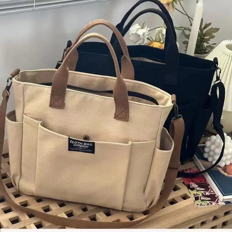 Large Capacity Shoulder Canvas Bag, Commuting Hand Bag - Image 9