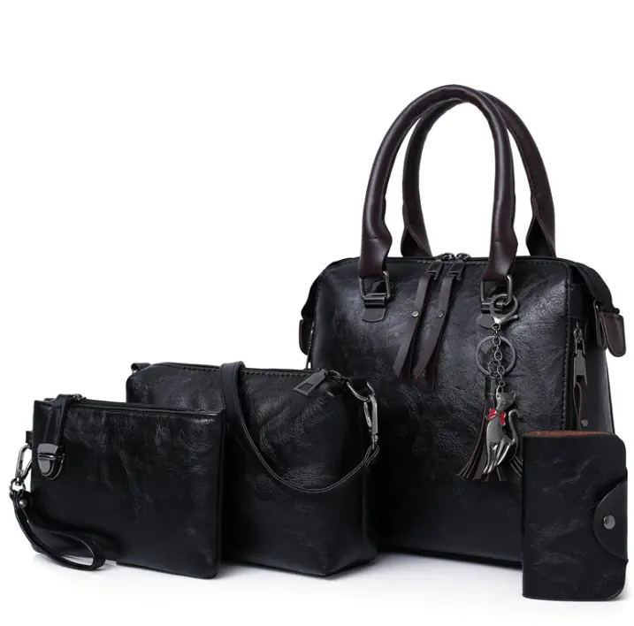 Multi-piece set New wave fashion handbag bag retro simple child bag shoulder bag Messenger bag - Image 6