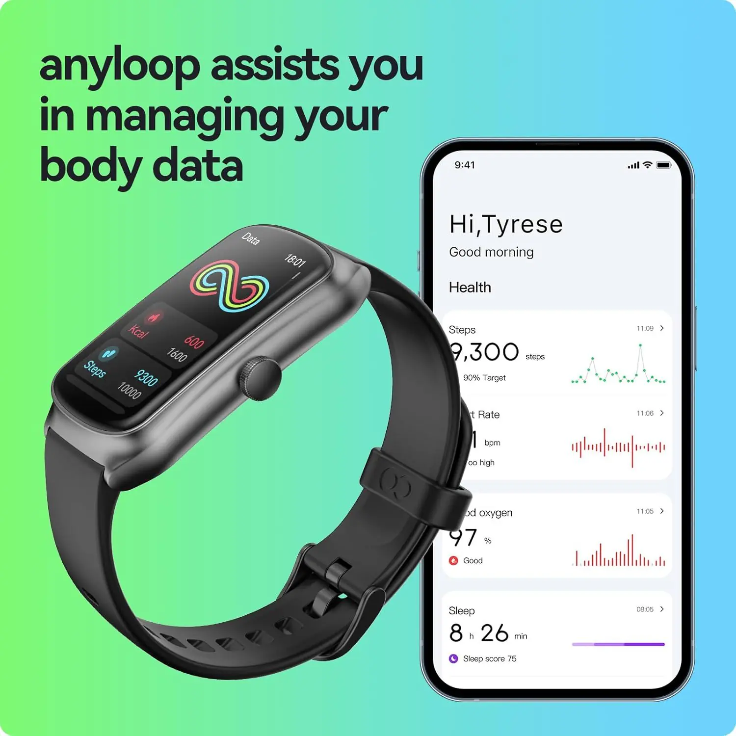 AMOLED Unisex Fitness Tracking Smartwatch With Heart Rate, Blood Oxygen And Sleep Monitoring, Waterproof Function, Pedometer, Swimming Health Activity Tracking - Image 6
