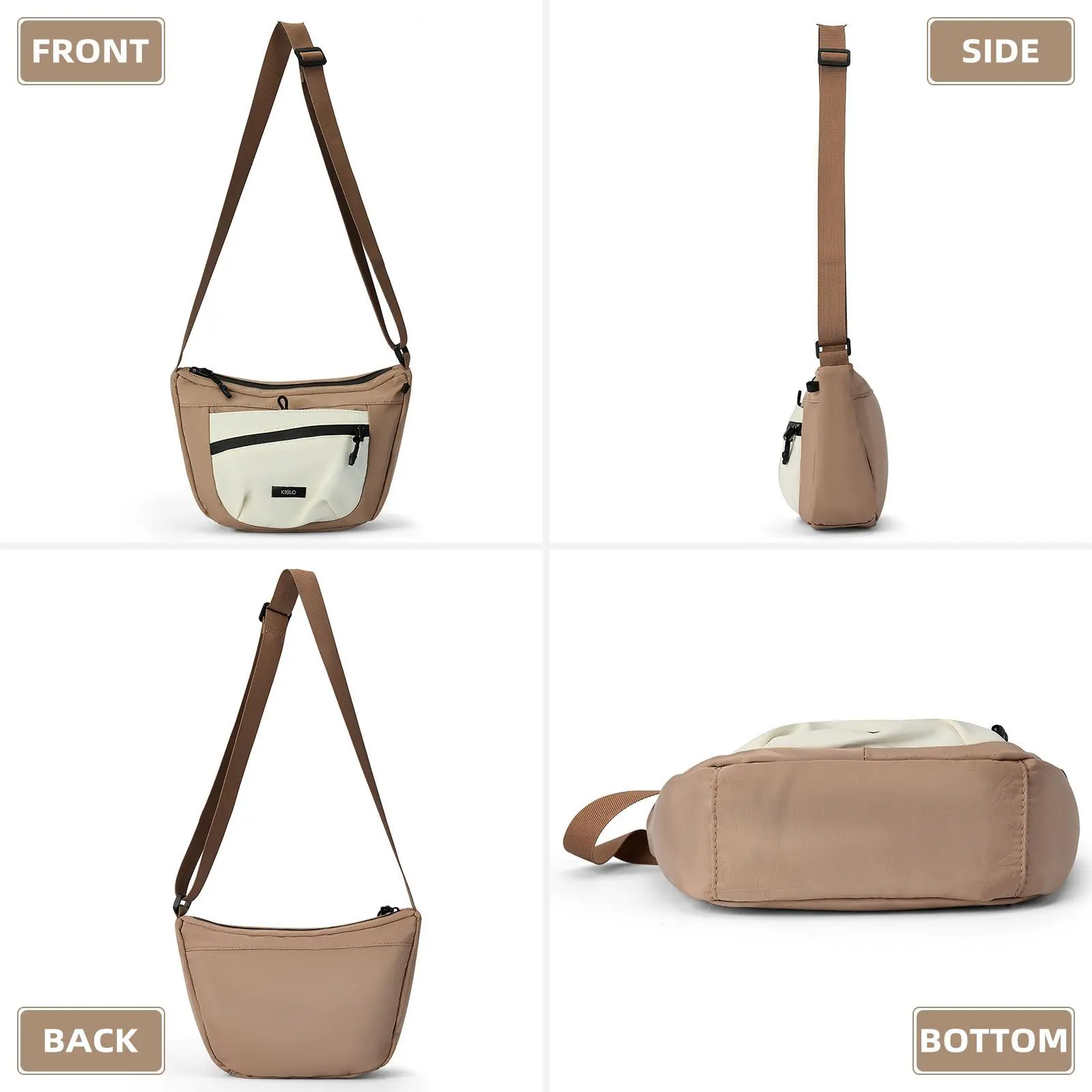 Women's Solid Color Crossbody Bag Fashionable Large Capacity Shoulder Bag For Work School Casual Trendy Versatile High-quality Daily Commuting Bag - Image 6