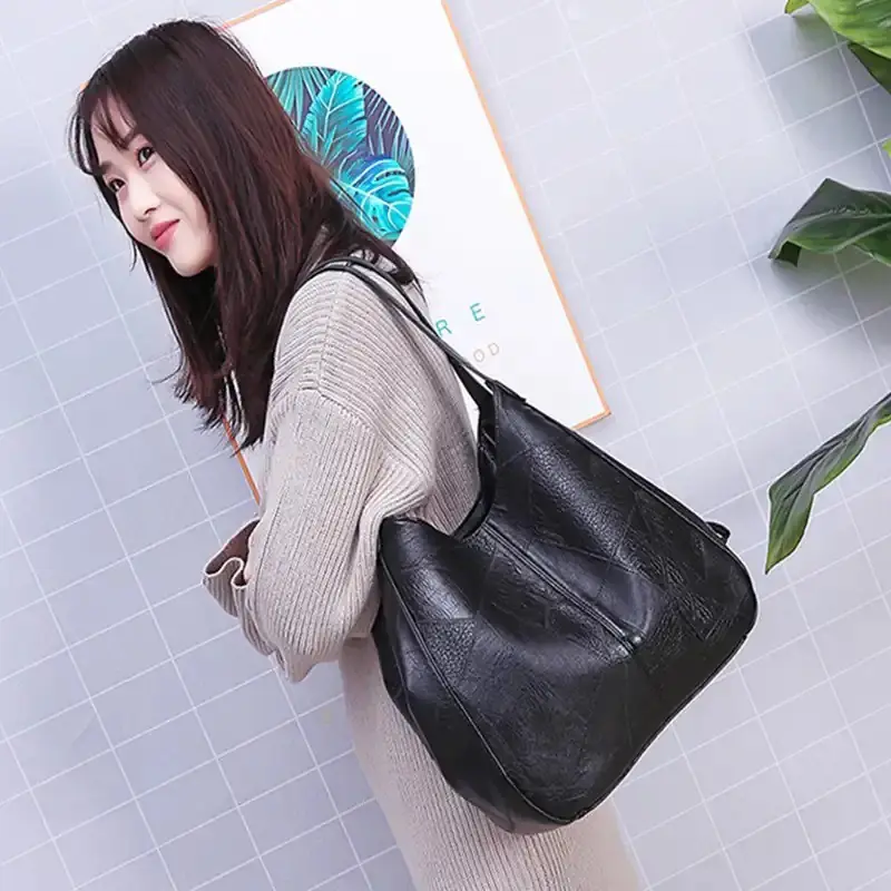 Womens Soft Leather Bag Stylish Shoulder And Tote Bag - 图片 2