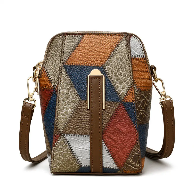 Fashion Soft Leather Stitching Shoulder Bag - 图片 6