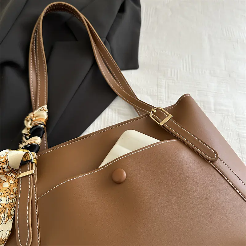 Womens Simple Casual High-Capacity Shoulder Bag - 图片 3