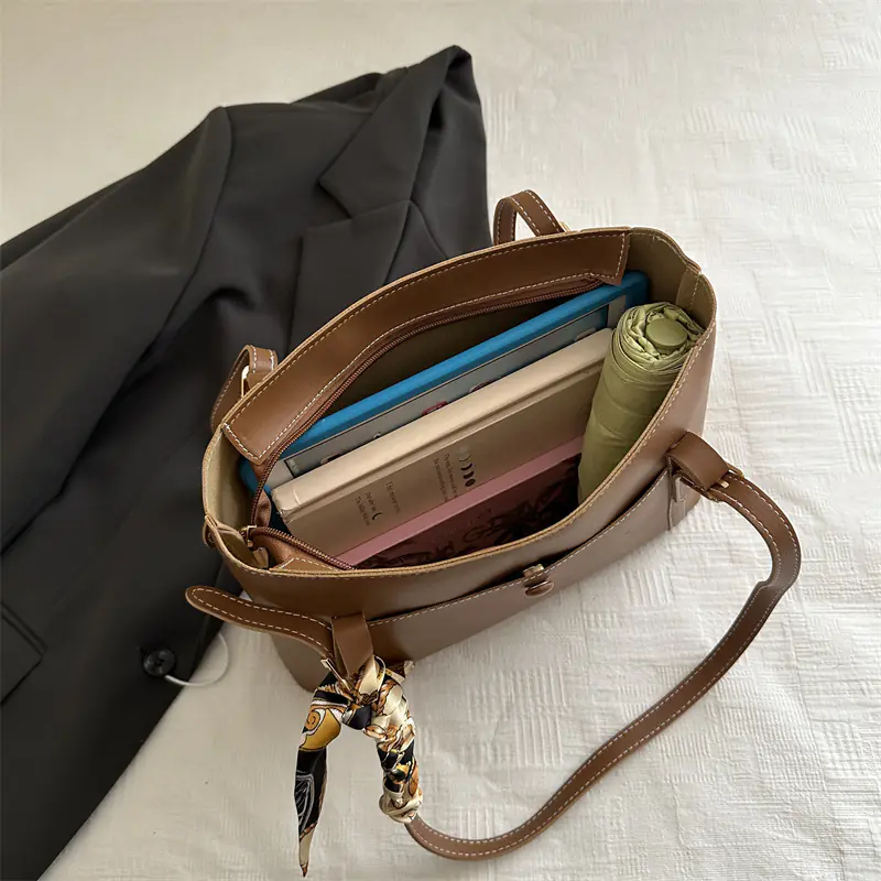 Womens Simple Casual High-Capacity Shoulder Bag - 图片 4