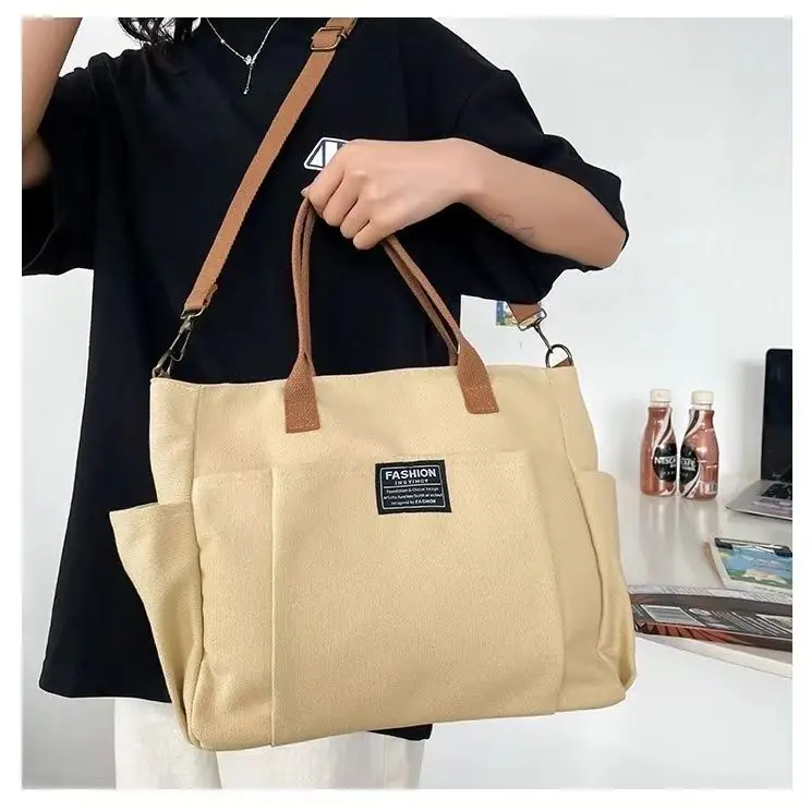 Large Capacity Shoulder Canvas Bag, Commuting Hand Bag - Image 10