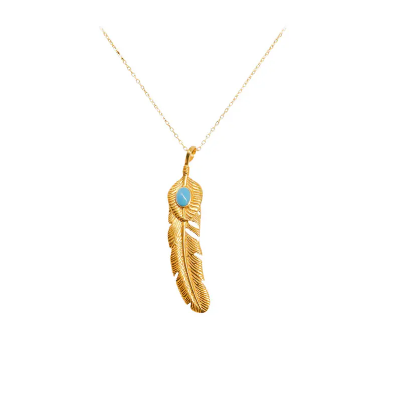 24k Gold Jewelry,Personalized Mother Daughter Feather Necklace - Image 4
