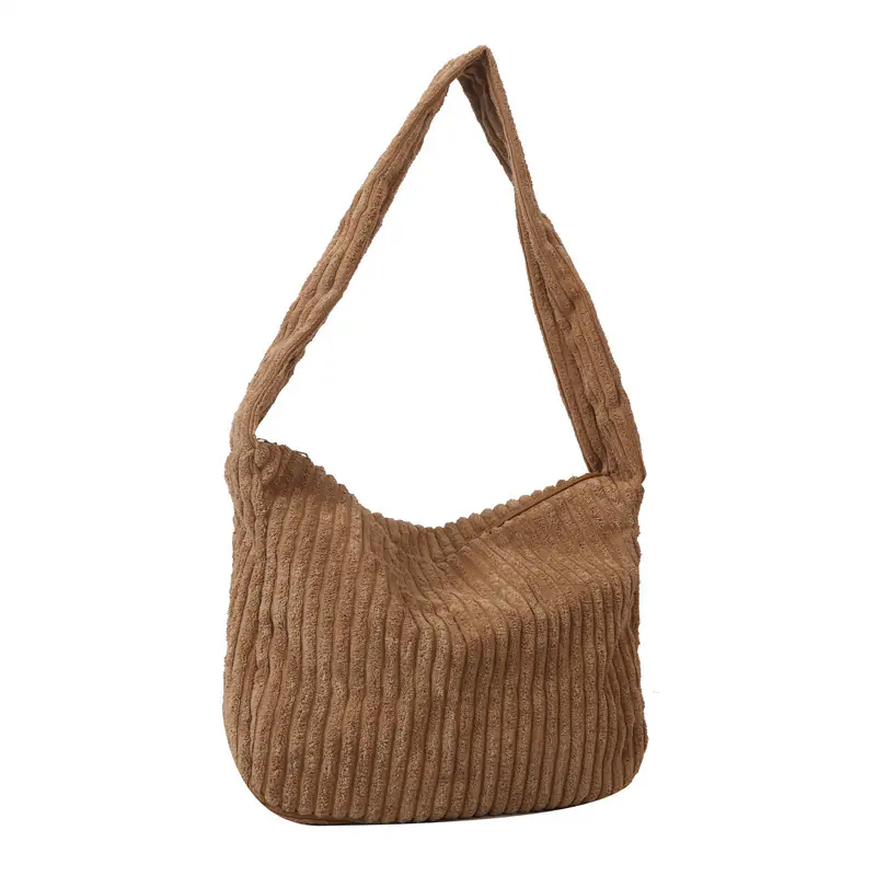Casual Corduroy Womens Minimalist Shoulder Tote Bag - 图片 3