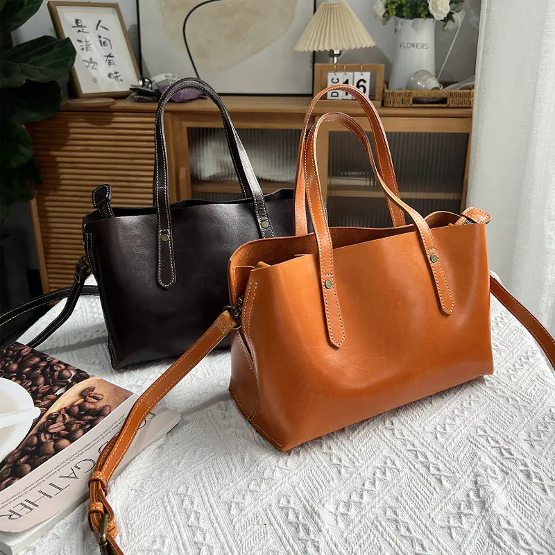 Vintage, Versatile Womens Soft Cowhide Shoulder Bag For Everyday Commuting - 图片 3