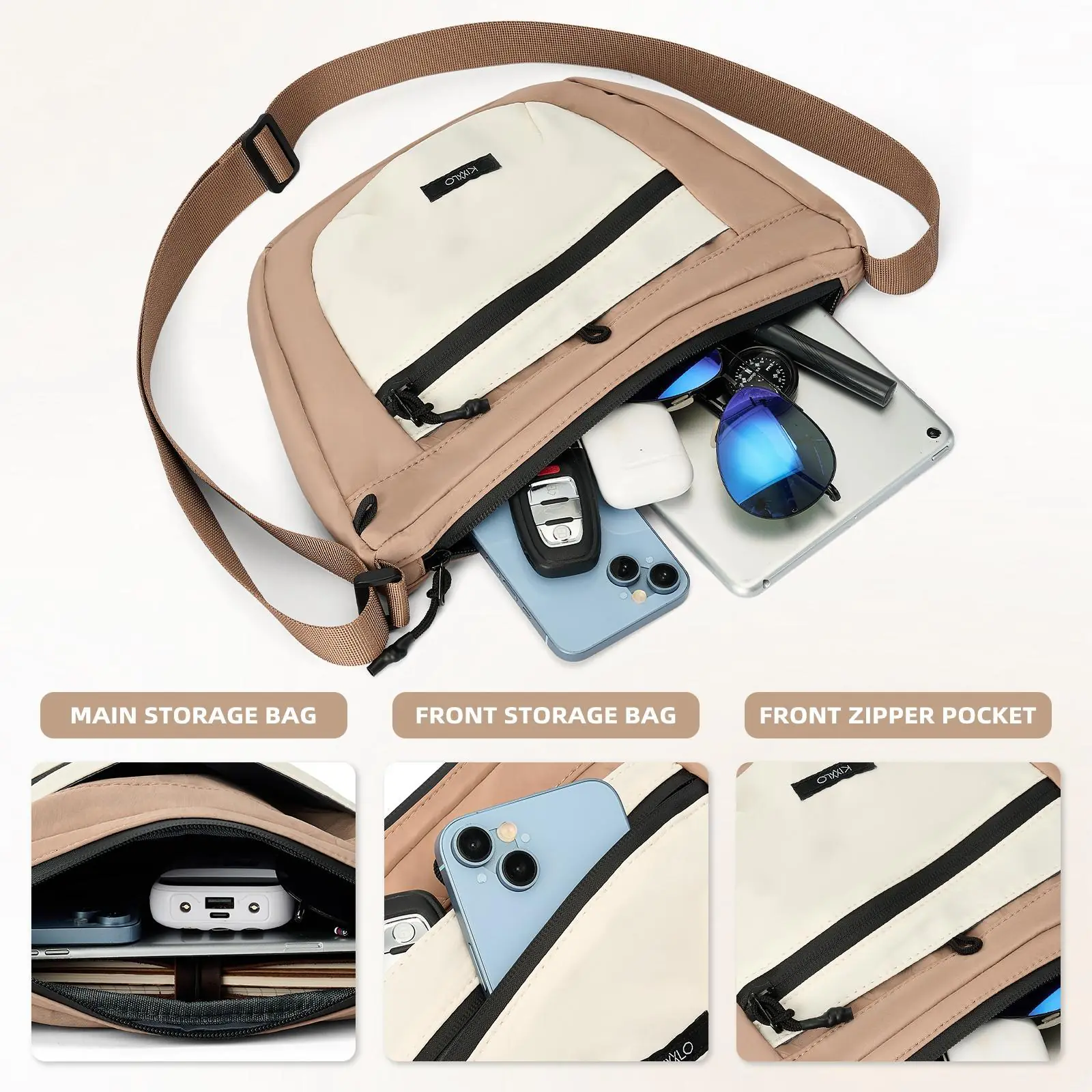 Women's Solid Color Crossbody Bag Fashionable Large Capacity Shoulder Bag For Work School Casual Trendy Versatile High-quality Daily Commuting Bag - Image 7
