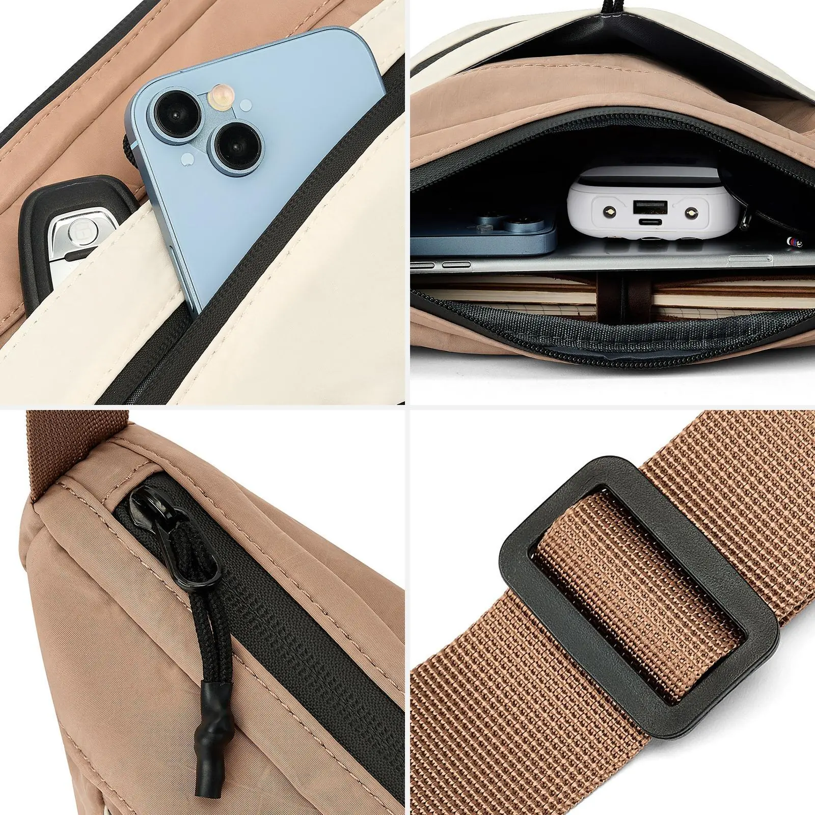 Women's Solid Color Crossbody Bag Fashionable Large Capacity Shoulder Bag For Work School Casual Trendy Versatile High-quality Daily Commuting Bag - Image 8